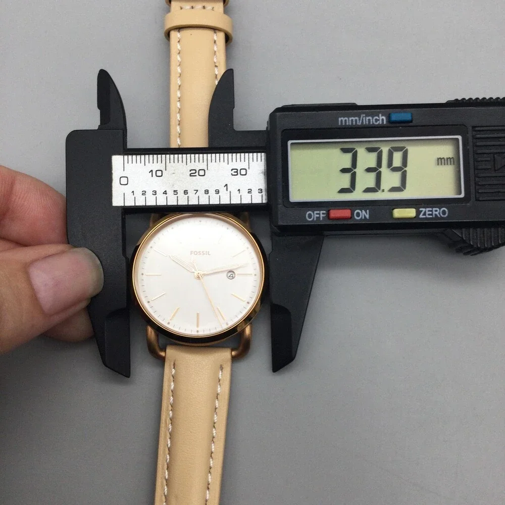 Fossil Commuter Womens Watch 42mm Date Brown Leather ES4335 New Battery